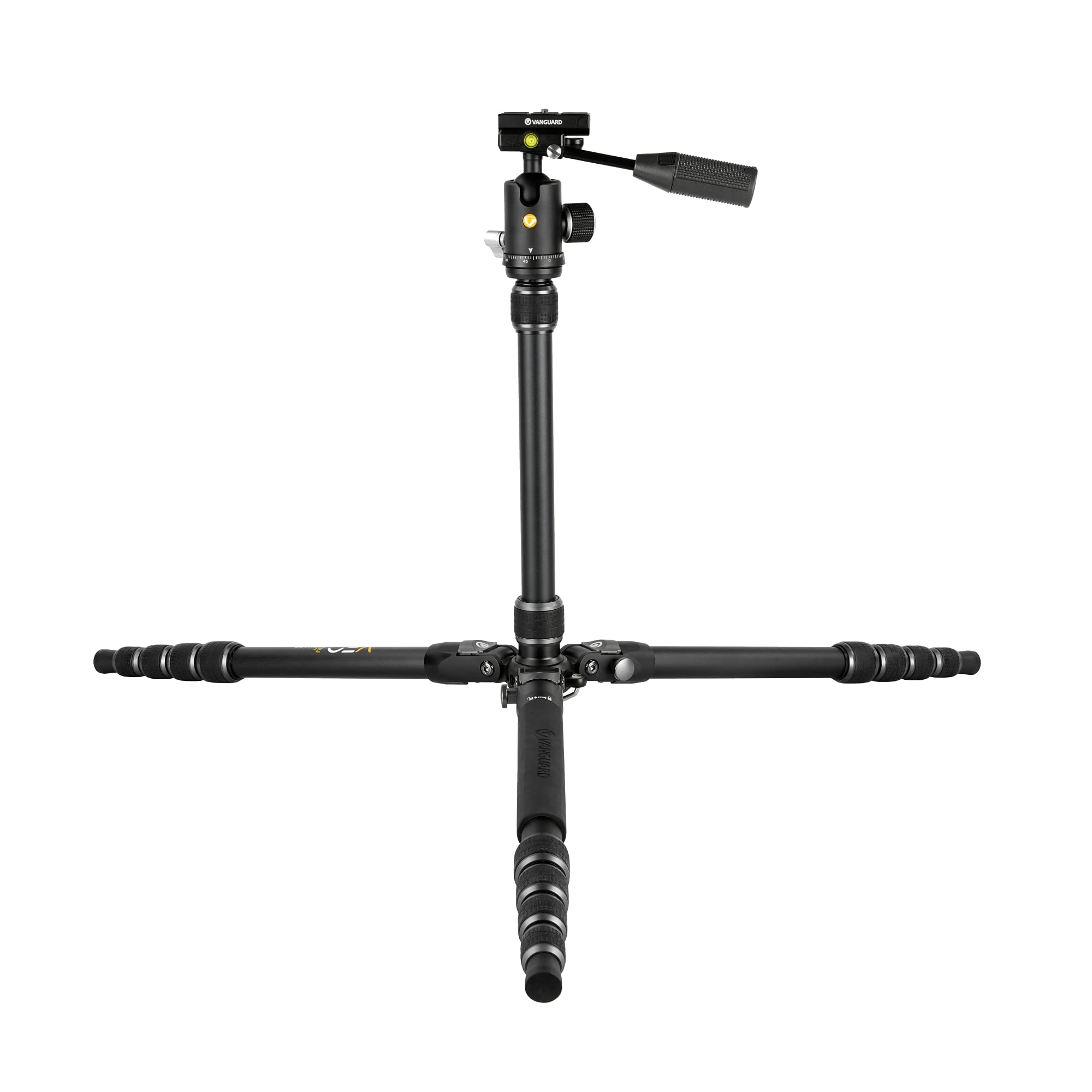 Vanguard Veo3T265Habp Aluminum Travel Tripod With Ball Head, Removeable Pan Handle, And Quick Shoe With Built In Smartphone Holder